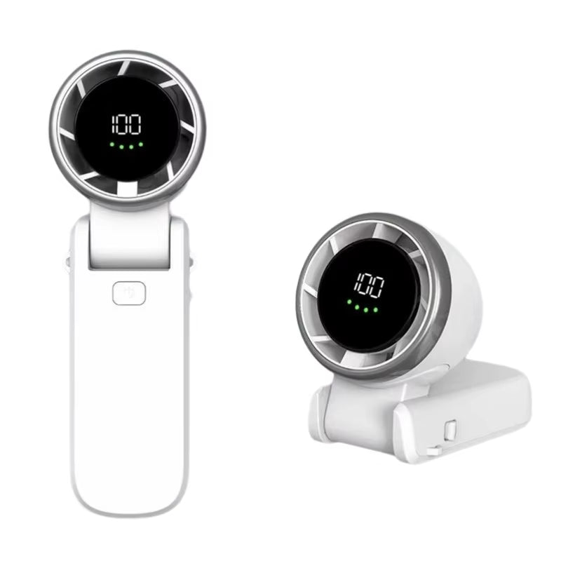 2025 New Hanging Neck Outdoor 180 Degree Folding Desktop Mini Fan Hand-Held Folding High-Speed Powerful Turbo Fan