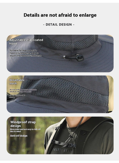 Outdoor Solar Rechargeable Wide Brim Fan Hat